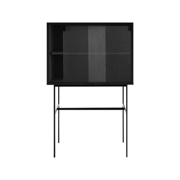 Juodos spalvos vitrina su stumdomomis durimis 70x109x40 cm Lekko – noo.ma-image-3