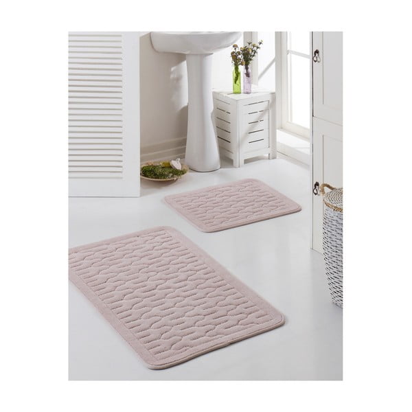 2 violetinių vonios kambario kilimėlių rinkinys "Matis