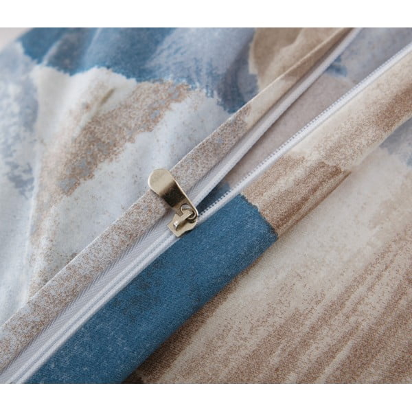 Mėlynos spalvos/rudos spalvos iš mikrosatino viengulė patalynė 3 dalių 140x200 cm Eden – JAHU collections-image-2