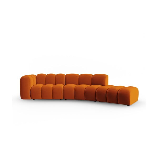 Kampinė sofa oranžinės spalvos (su kairiuoju kampu) Lupine – Micadoni Home