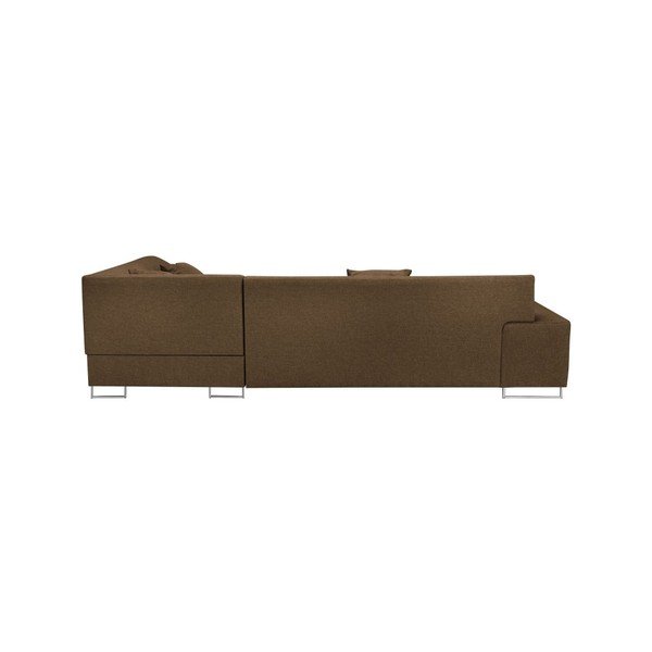 Šviesiai ruda kampinė sofa-lova su sidabrinėmis kojelėmis "Cosmopolitan Design Orlando", kairysis kampas-image-3