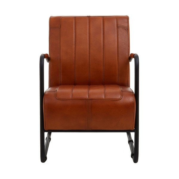 Rudos spalvos krėslas iš odos Buffalo – Premier Housewares-image-1