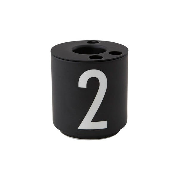 4 juodų porcelianinių žvakidžių rinkinys Mini - Design Letters-image-2