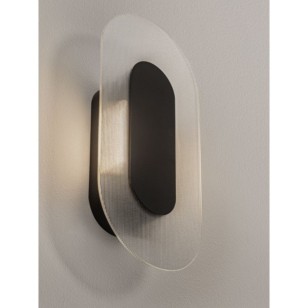 Matinės juodos spalvos iš metalo sieninė lempa LED Vetrio – Nova Luce-image-3