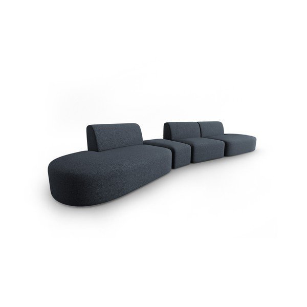 Mėlynos spalvos iš šenilinio audinio sofa su kairiuoju kampu 428 cm Paolo – Milo Casa-image-2