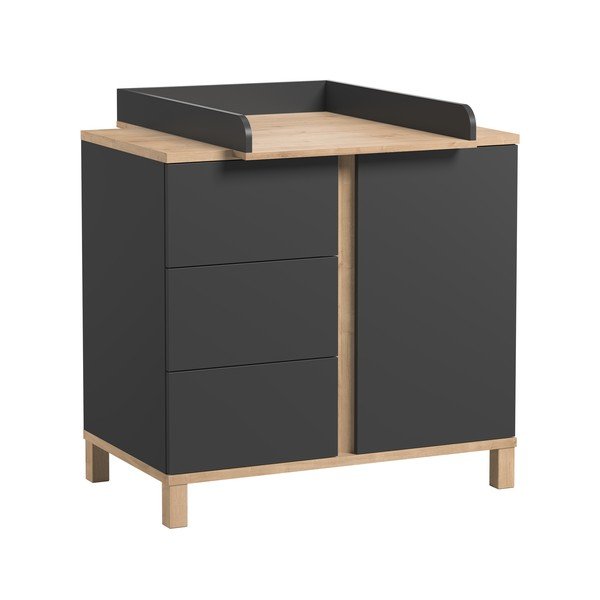 Pilkos spalvos komoda Vox Altitude, aukštis 85 cm-image-2