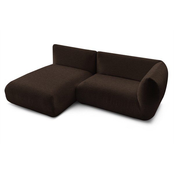 Tamsiai ruda velvetinė kampinė sofa (kairysis kampas) Lecomte - Bobochic Paris-image-4