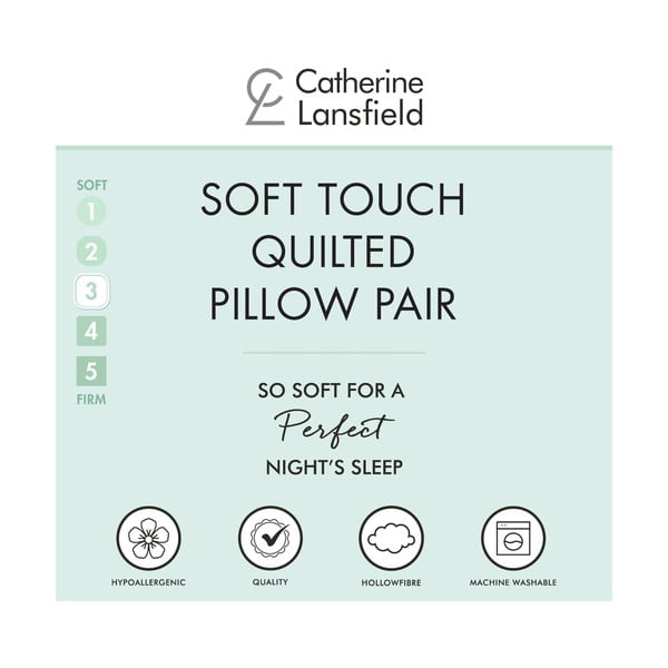 Pagalvės užpildai 2 vnt. 74x48 cm Quilted Comfort Embossed – Catherine Lansfield-image-4