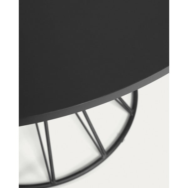 Apvalios formos valgomojo stalas juodos spalvos su juodu stalviršiu ø 120 cm Niut – Kave Home-image-3