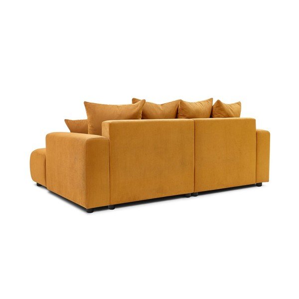 Iš velveto kampinė sofa ochros spalvos Enjoy – Bobochic Paris-image-4