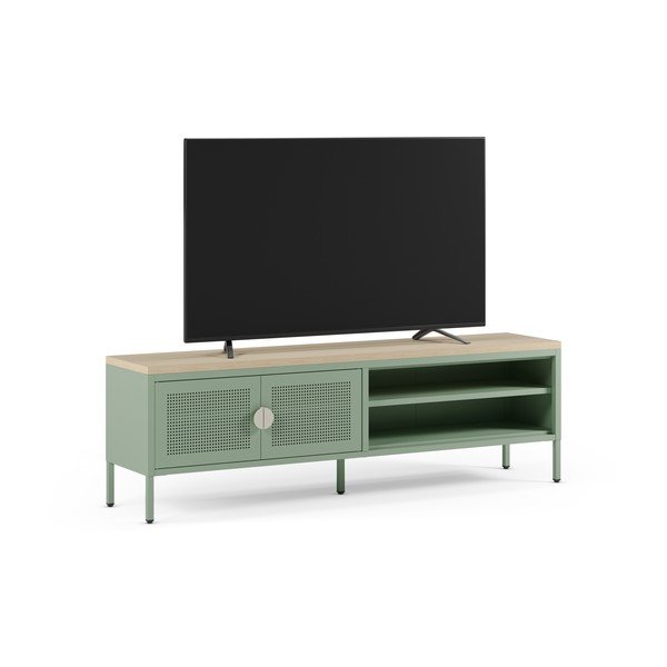 Mėtų spalvos/natūralios spalvos iš metalo TV spintelė 160x50x35 cm Sayla – Marckeric-image-1