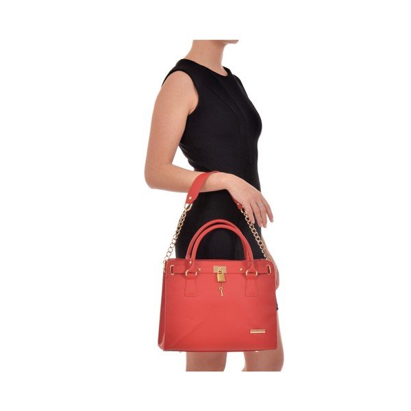 Raudona odinė rankinė Roberta M Durio Rosso-image-2