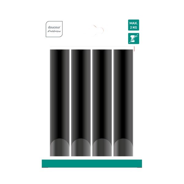 Pakabinami matinės juodos spalvos iš metalo kabliai 4 vnt. Fixeo – douceur d'intérieur-image-1