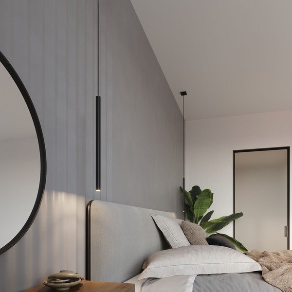 Juodas pakabinamas šviestuvas Sollux Fideus Single-image-1