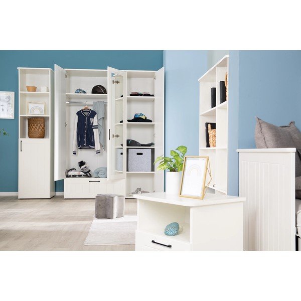 Vaikiška knygų spinta baltos spalvos 49x190 cm Sylt – Roba-image-3