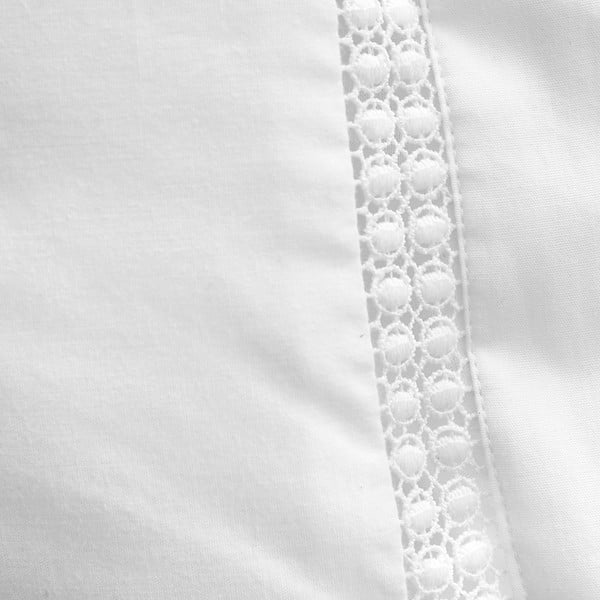 Baltos spalvos iš medvilnės viengulė patalynė 135x200 cm Oxford Lace Trim – Bianca-image-4