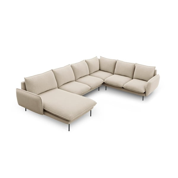 Smėlio spalvos U formos sofa Cosmopolitan Design Vienna, kampas dešinėje-image-3