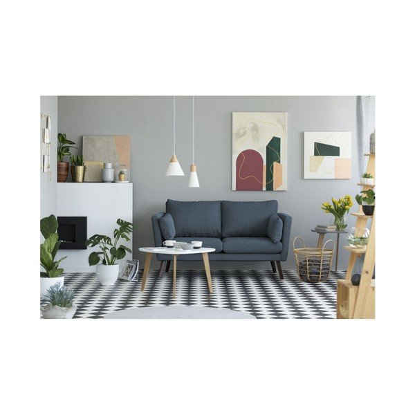 Tamsiai mėlyna 2 vietų sofa Mazzini Sofos Elena-image-2