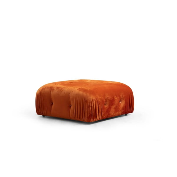 Pufas oranžinės spalvos iš velveto Bubble – Artie