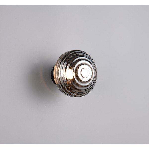 Tamsiai pilkos spalvos iš stiklo sieninė lempa LED USB ø 15,5 cm Earl – Reality-image-1