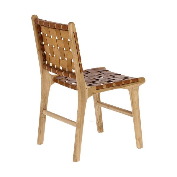 Iš odos valgomojo kėdės konjako rudos spalvos/natūralios spalvos 2 vnt. Calixta – Kave Home-image-2