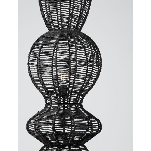 Matinės juodos spalvos iš virvės pastatomas šviestuvas (aukštis 136 cm) Breena – Nova Luce-image-2