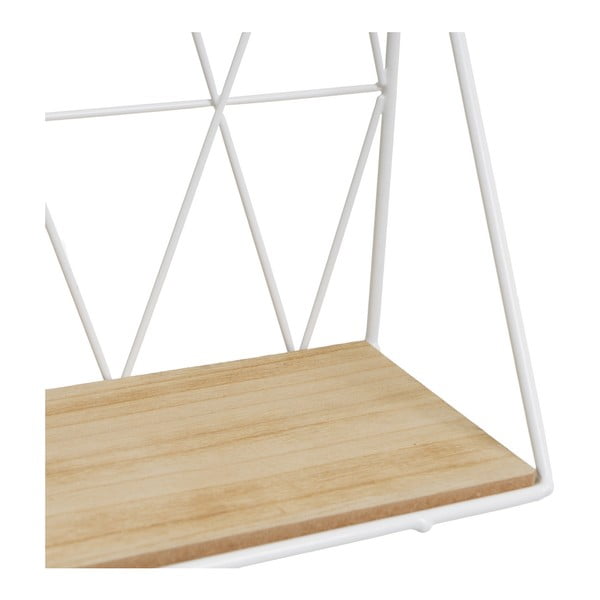 Sieninė lentyna baltos spalvos/natūralios spalvos 48 cm – Casa Selección-image-1