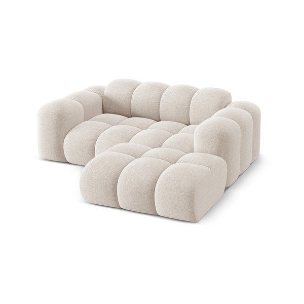 Kreminės spalvos iš šenilinio audinio kampinė sofa (su dešiniuoju kampu/su gultu) Treno – Cosmopolitan Design-image-2