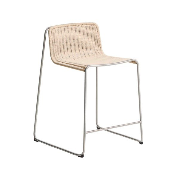 Smėlio spalvos metalinė sodo baro taburetė Tavari – Kave Home