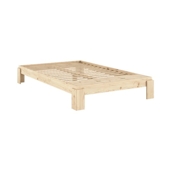 Iš pušies masyvo dvigulė lova natūralios spalvos su lovos grotelėmis 140x200 cm Layers – Karup Design