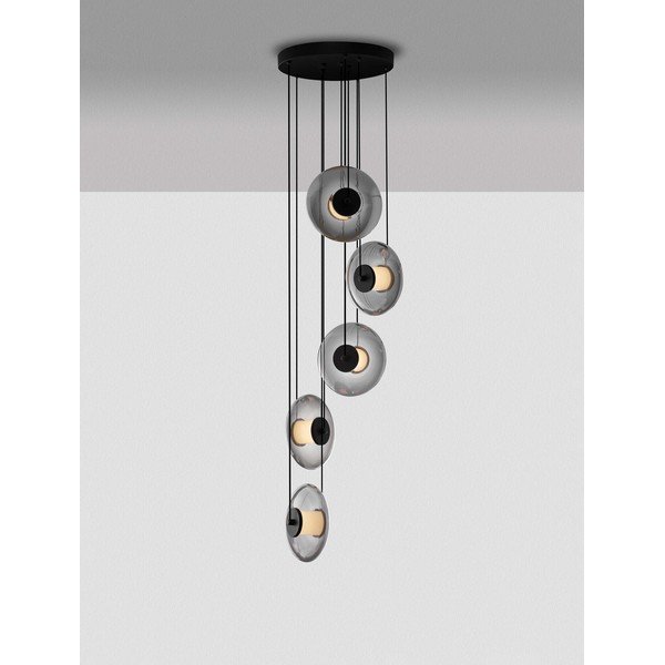 Matinės juodos spalvos iš stiklo kabantis šviestuvas LED su pritemdymo funkcija ø 40 cm Ballet – Nova Luce-image-3