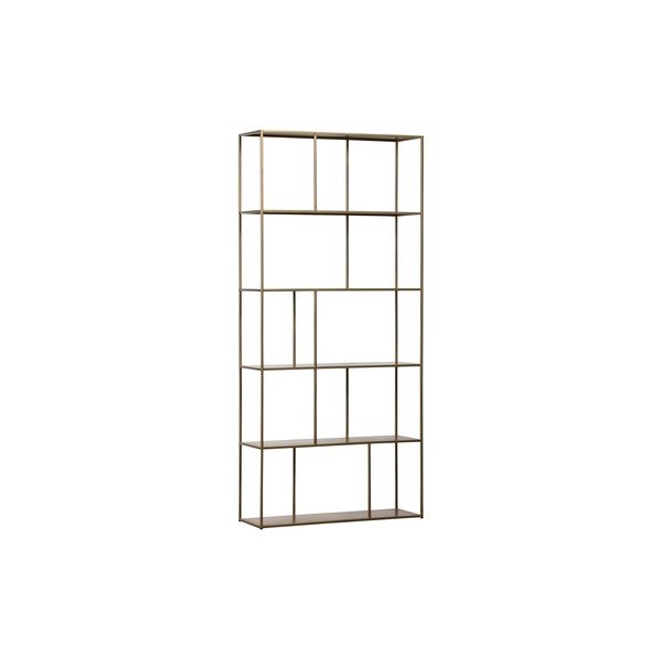 Knygų spinta iš metalo auksinės spalvos 90x196 cm Valued – BePureHome-image-2