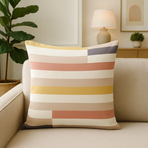 Dekoratyvinis pagalvės užvalkalas 43x43 cm Rosy Bandas – Mila Home-image-3