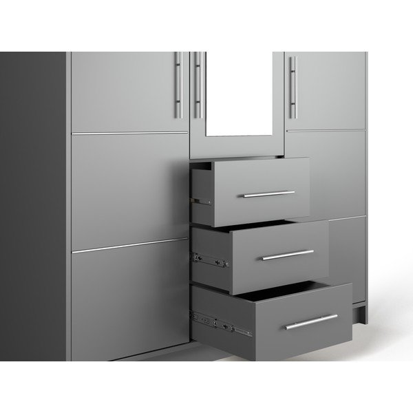 Pilka spinta su veidrodžiu 147x200 cm Derry - Cosmopolitan Design-image-1