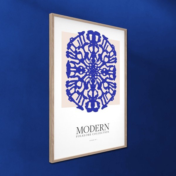 Spausdintas paveikslas su rėmeliu 60x90 cm Blue Folklore – Styler-image-3