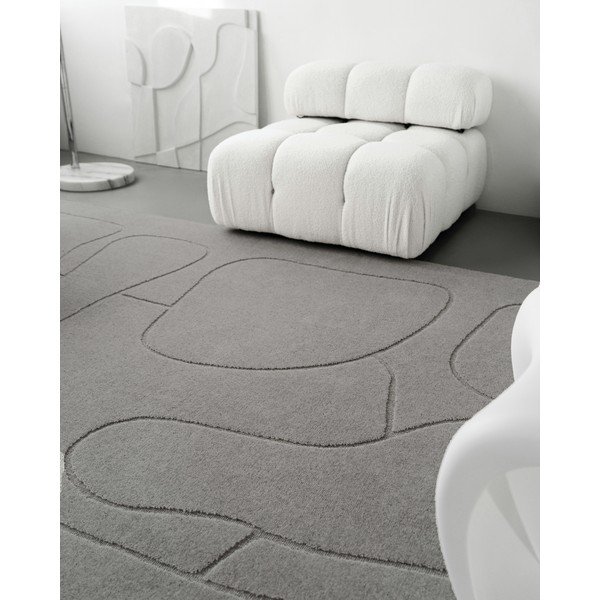 Iš vilnos kilimas pilkos spalvos 133x190 cm Morphic – Agnella-image-3