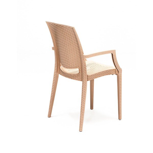 Iš dirbtinio rotango sodo valgomojo komplektas smėlio spalvos 4 žmonėms Rattan – Floriane Garden-image-4