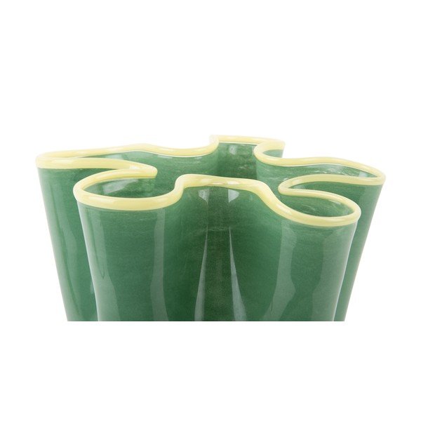 Žalios spalvos iš stiklo  rankų darbo vaza (aukštis 31,5 cm) Ruffles – PT LIVING-image-3