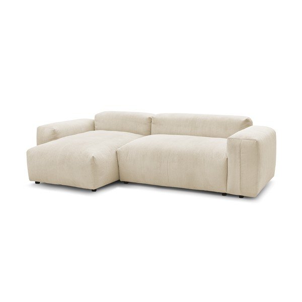 Smėlio spalvos velvetinė kampinė sofa (kairysis kampas) Lafayette - Bobochic Paris-image-2