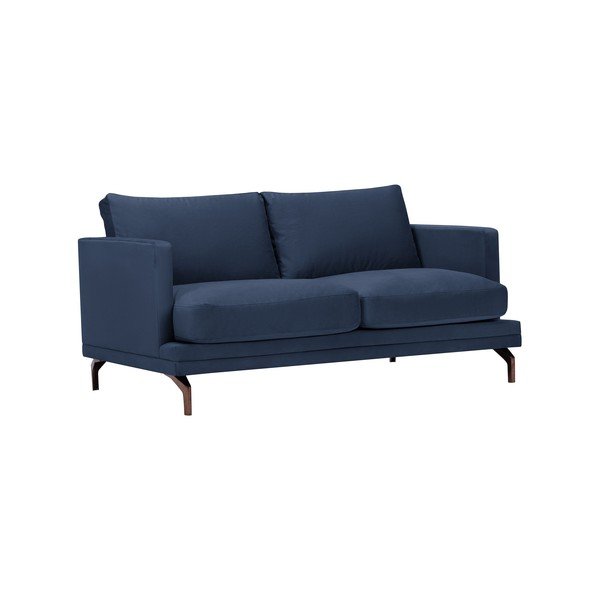 Tamsiai mėlyna dvivietė sofa su auksiniu pagrindu "Windsor & Co Sofos Jupiter-image-1