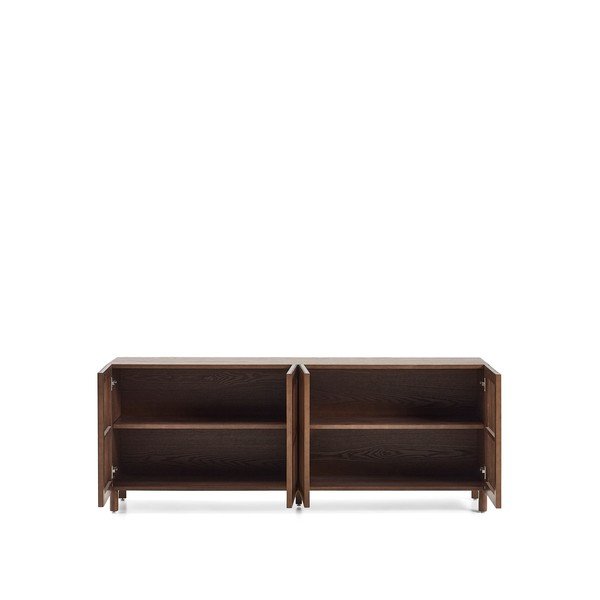 Tamsiai rudos spalvos šoninė spintelė iš riešutmedžio 181x71,5x42,5 cm Beyla – Kave Home-image-3