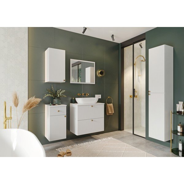 Žema/pakabinama spintelė po kriaukle baltos spalvos 61,5x55,5 cm Asti – STOLKAR-image-1