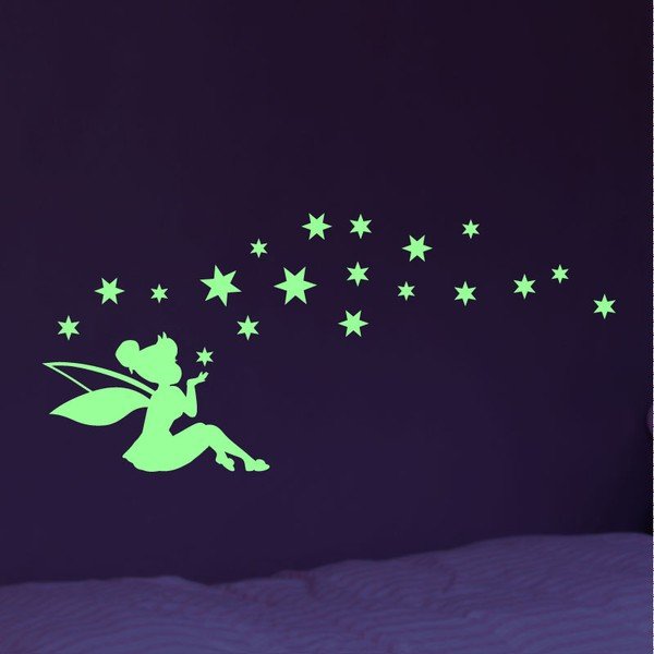 Tamsoje šviečiantis lipdukas Ambiance Fairy with Stars-image-1