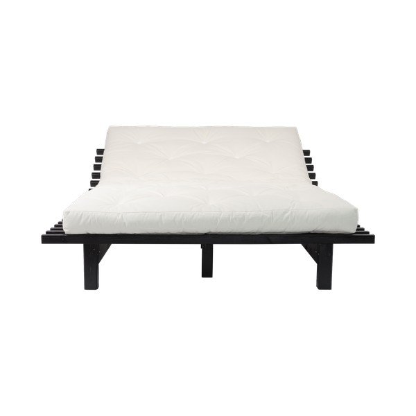 Pušies dvigulė lova su čiužiniu Karup Design Blues Comfort Mat Black/Natural, 140 x 200 cm-image-3