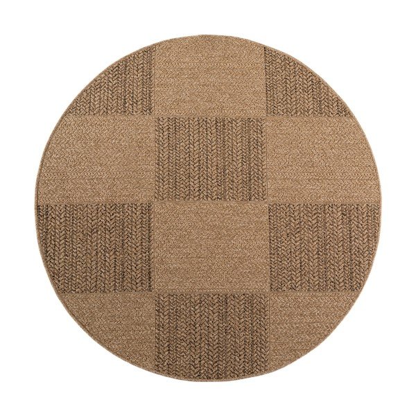 Rudos spalvos apvalios formos lauko ir vidaus kilimas ø 160 cm Timber 1405 – Ayyildiz Carpets