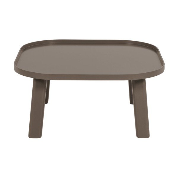 Rudos spalvos iš MDF plokštės apvalios formos kavos staliukas ø 80 cm Mosa – WOOOD-image-3