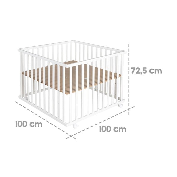 Maniežas vaikams baltos spalvos 100x100 cm Little stars – Roba-image-4