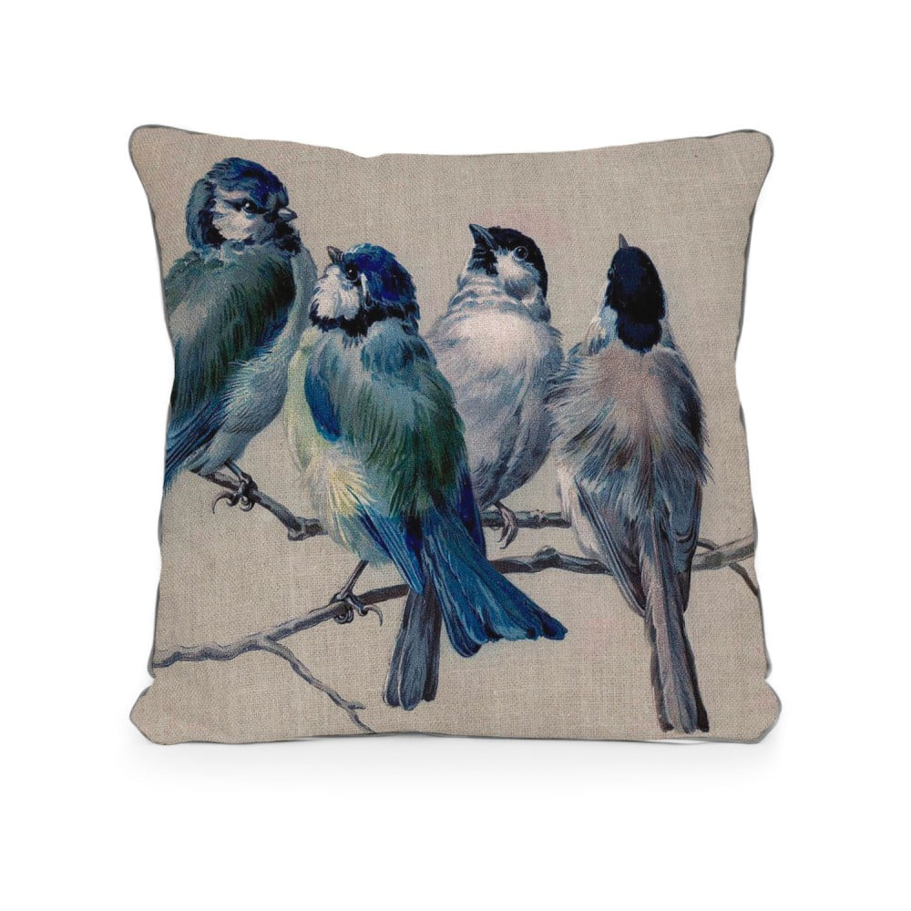 "Surdic Blue Birds" užvalkalas ant pagalvės iš mikropluošto, 45 x 45 cm