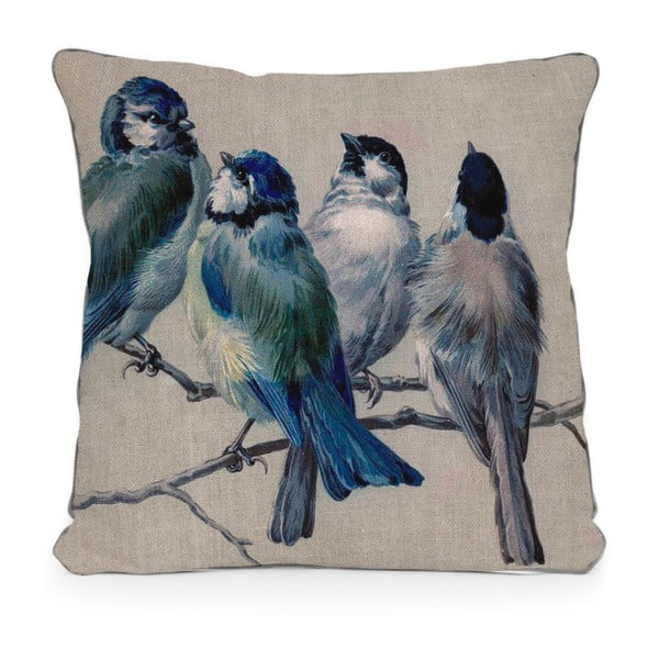 "Surdic Blue Birds" užvalkalas ant pagalvės iš mikropluošto, 45 x 45 cm