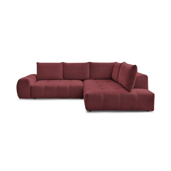 Bordo spalvos iš šenilinio audinio sulankstoma/su sandėliavimo vieta kampinė sofa (su dešiniuoju kampu/„L“ formos) Everest – Bobochic Paris